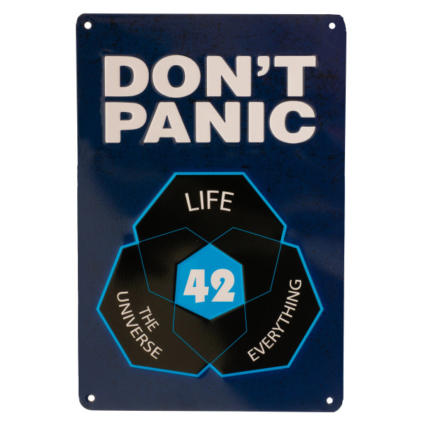 Blechschild Don't Panic 42